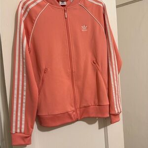adidas Pink Zip-Up Track Jacket with Trefoil